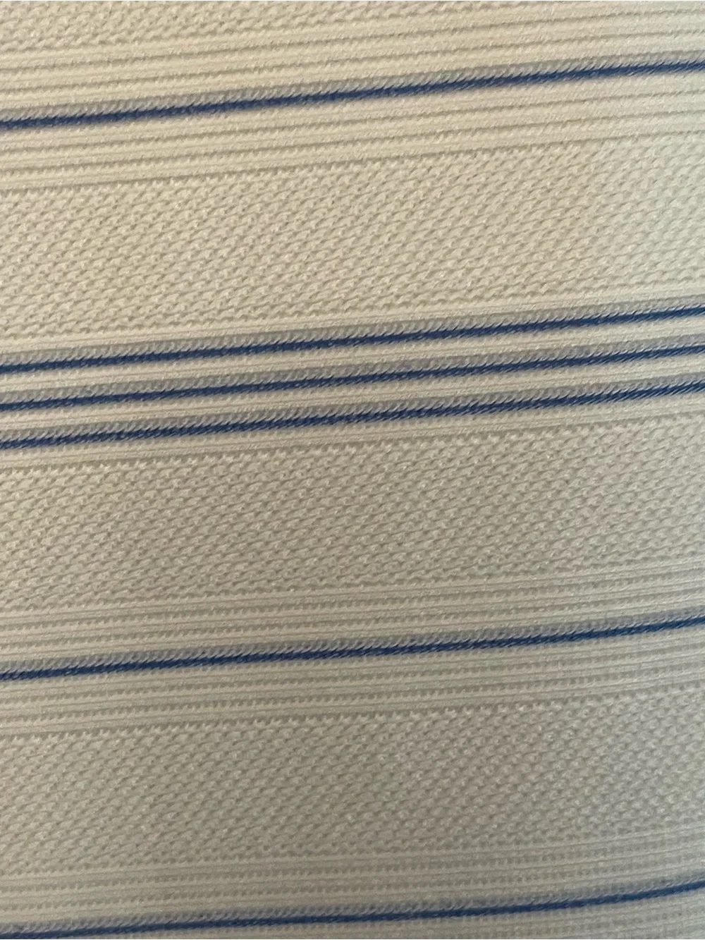 Nike Men’s Cream Polo with Thin Light Blue Stripes